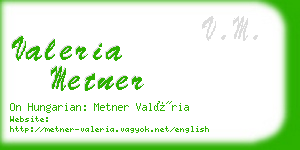 valeria metner business card